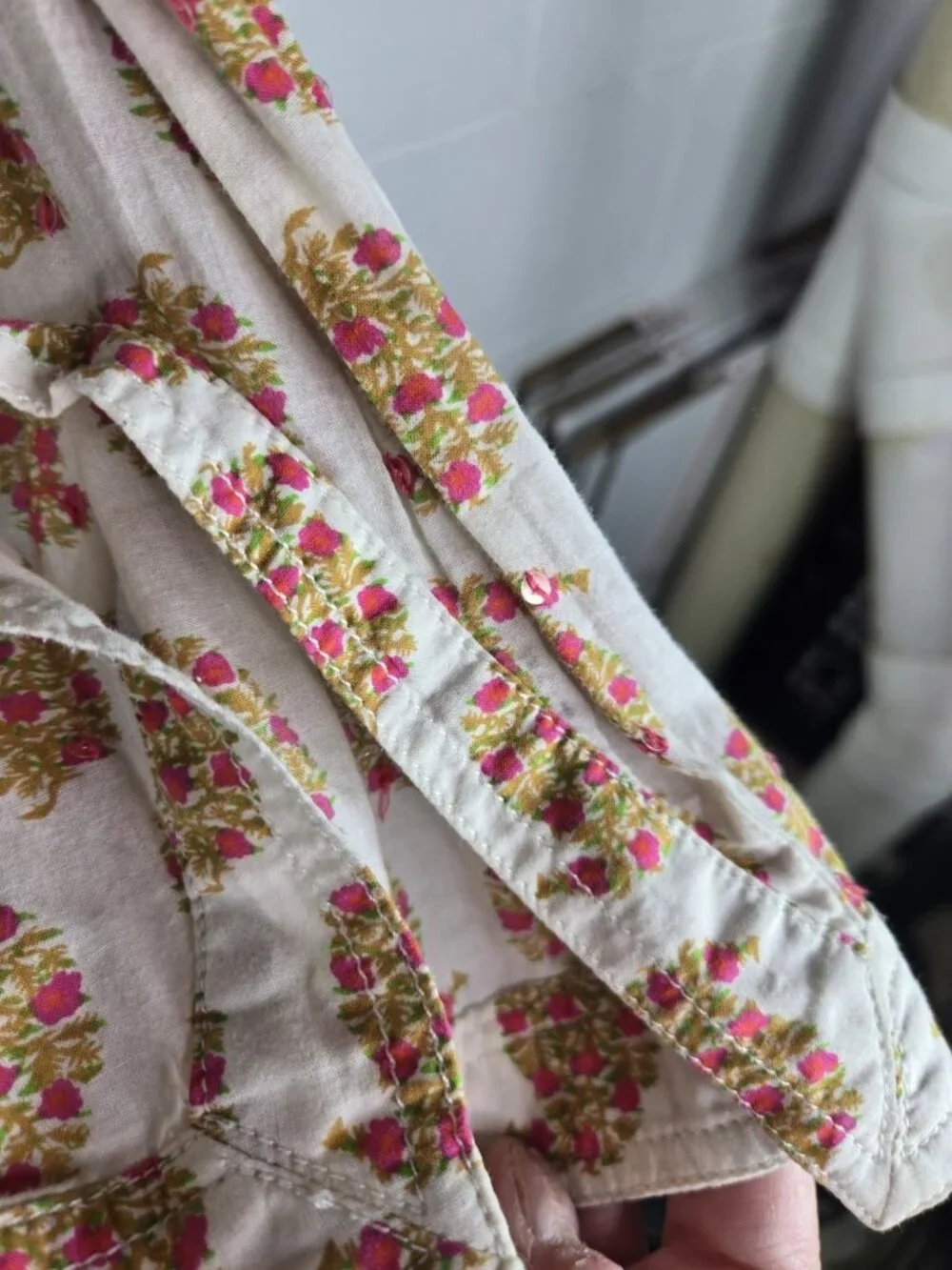 Tory Burch Indian Print Cotton Tunic Top Sequins